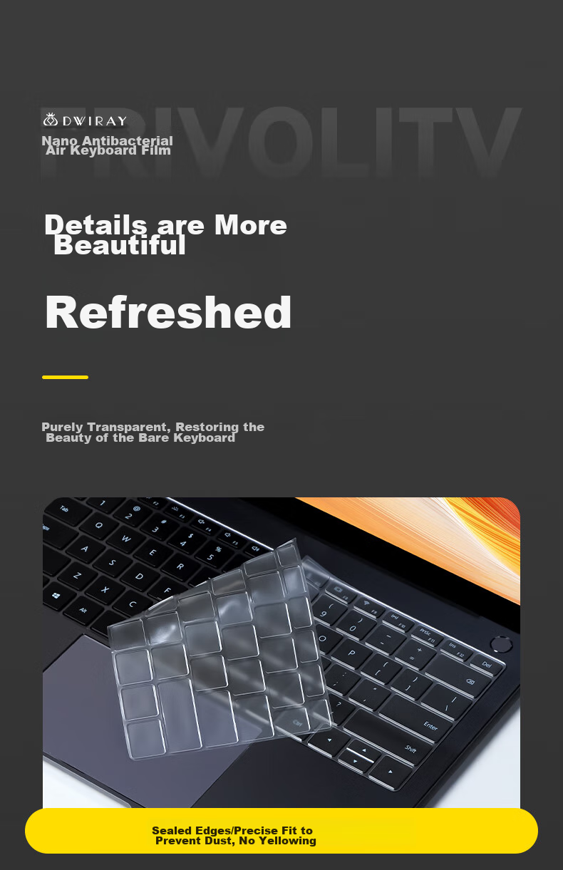 DiyiGongfang Keyboard Cover Dust-Proof Film Suitable for Honor MagicBook 14/14pro/V14/X14/X14pro Laptops, Ultra-Thin Nano Antibacterial TPU Protective Film for Keyboard 14