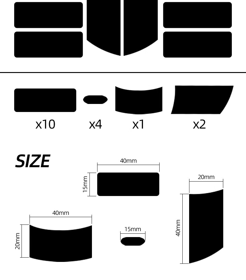 Leifu D-AXT Universal Mouse Anti-Slip Sticker, Ultra-Thin 010 Custom DIY Keyboard Mouse Anti-Slip Sweat-Proof Sticker 5