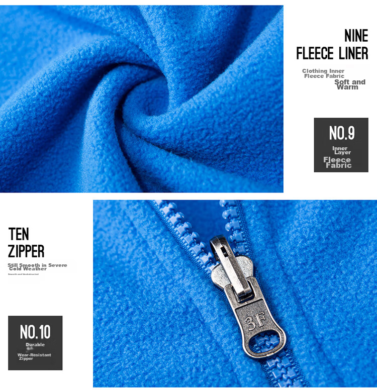 TECTOP 3-in-1 Two-Piece Men's Outdoor Jacket with Fleece Liner for Mountaineering and Skiing, Royal Blue, M 38