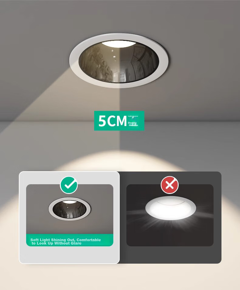 JIAOJIAOZHE Small Hill Spotlight, Recessed Anti-Glare Wall Washer Light, Narrow Frame LED Ceiling Light for Home Use, 7W White Cup, 4000K 7