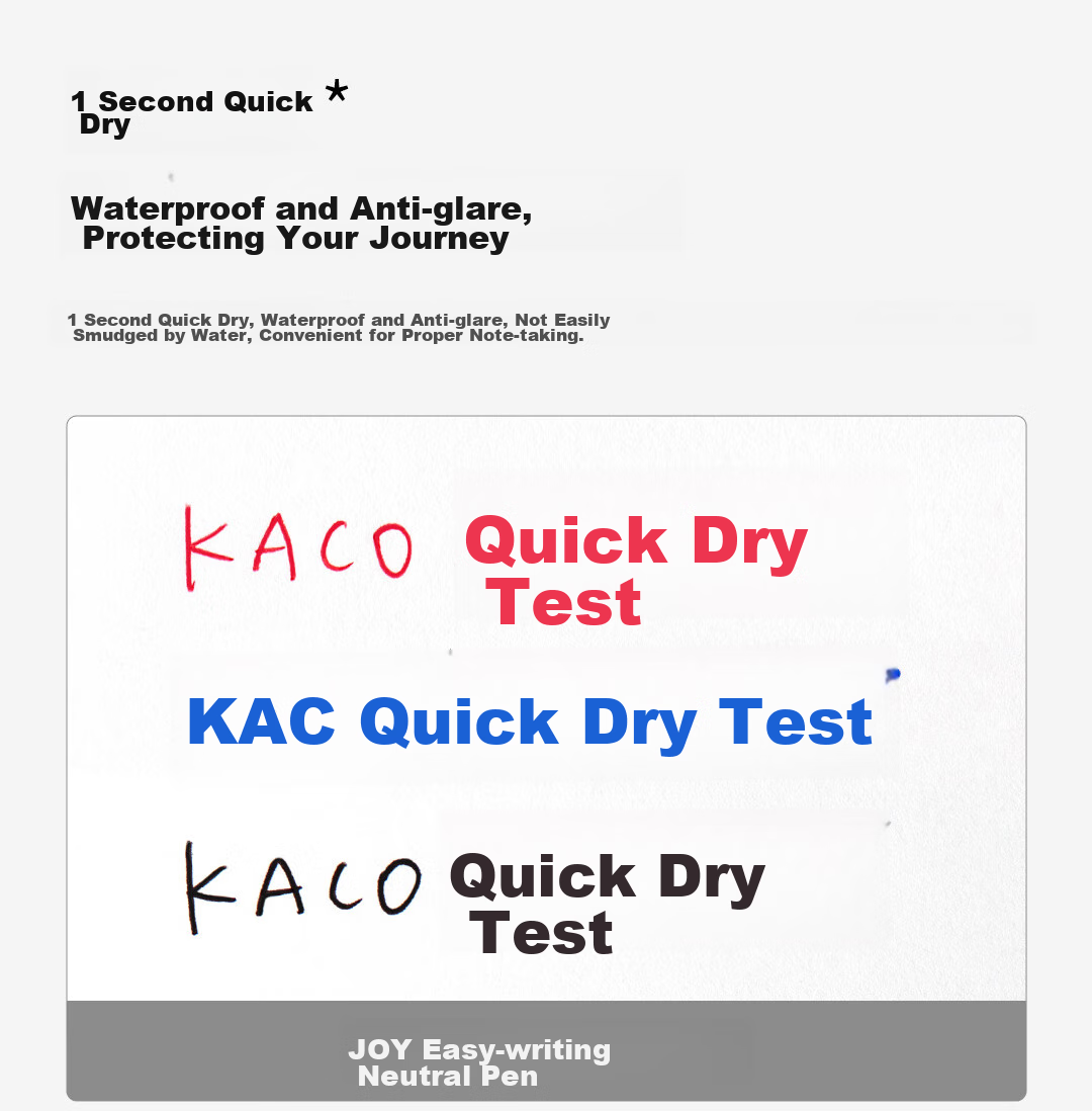 KACO JOY 0.5mm Black Gel Pen 3-Pack Quick-Dry Waterproof Fade-Resistant for Homework Exam Note-Taking 4