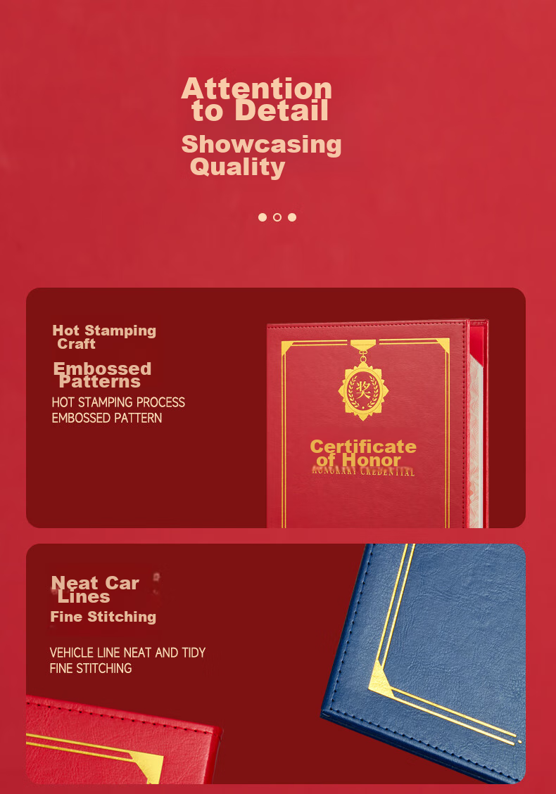 Kingdee Single Honor Certificate Cover, Gold A4 Inner Pages, Award Certificate, Suitable for Ceremonies And Recognition Events 7