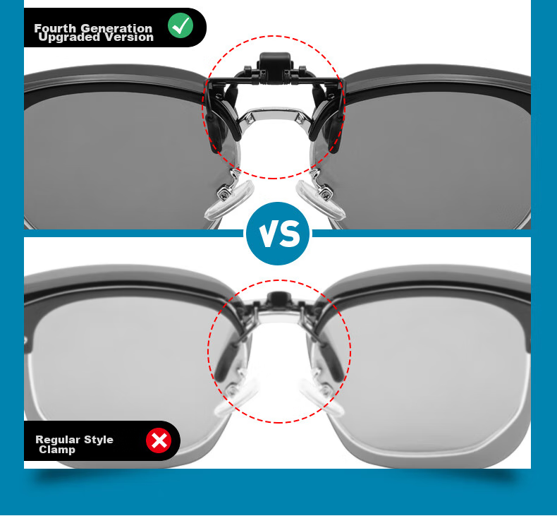 LESCA LUNETIER Polarized Clip-On Sunglasses for Men And Women, Adjustable Prescription Sunglasses Clip-On for Driving And Fishing 9