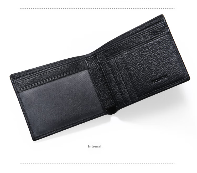 HONGU Men's Short Wallet, Top-Grain Leather Business Card Holder Gift Box Set, Birthday Present 5