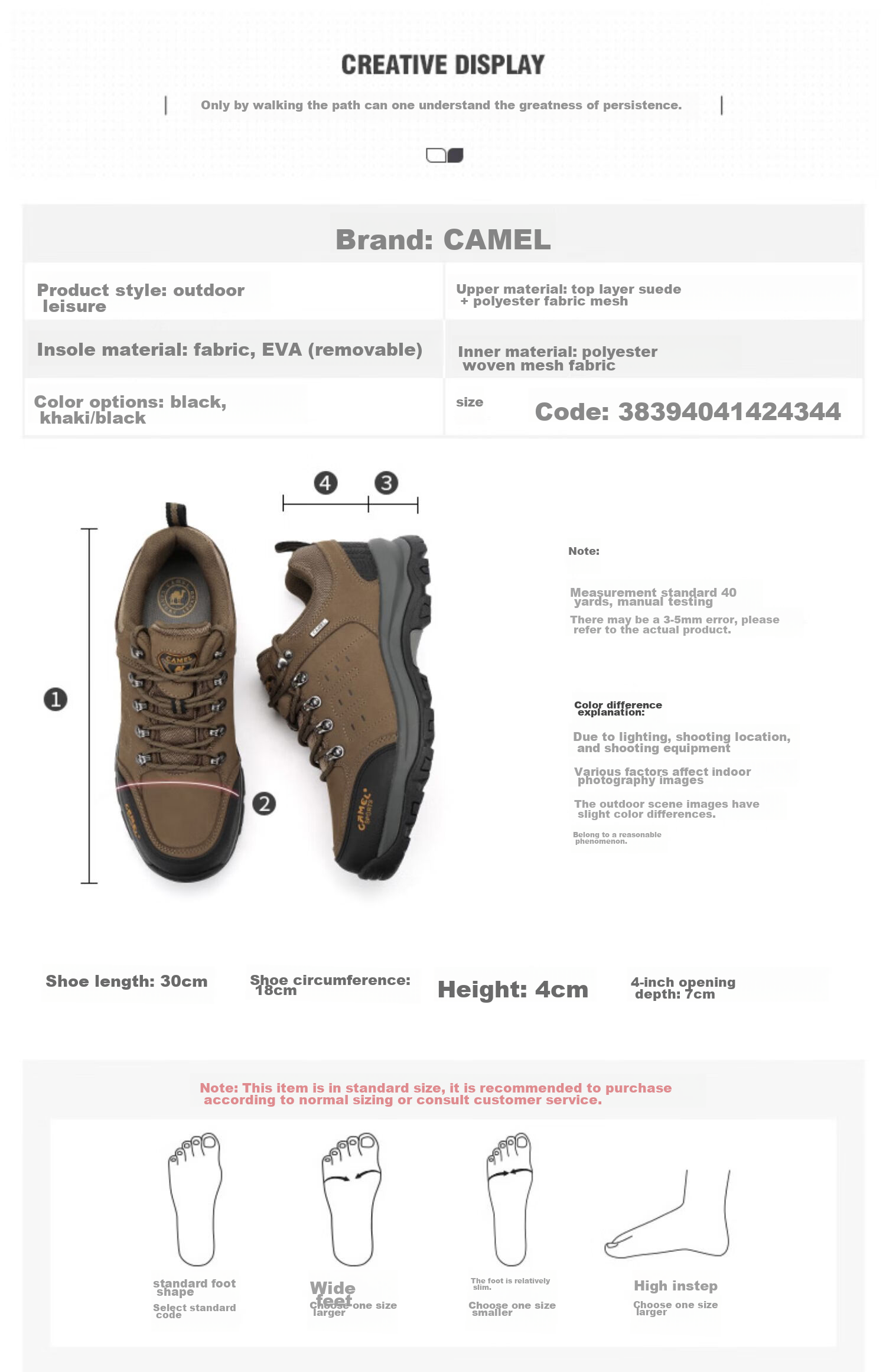 CAMEL Outdoor Hiking Shoes for Men, Leather, Durable, Shock-Absorbing, Casual Sports Shoes for Climbing, Model 6935 15