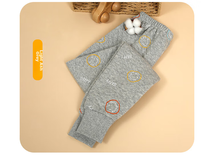 Hodohome Children's Thermal Pants, Boys' Three-Layer Padded Thickened Autumn Pants, for Older Children, Air Layer Cotton Single Pants, 273 140 20