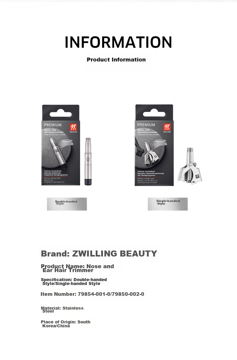 ZWILLING Nose Hair Trimmer And Nail Clipper Three-Piece Set for Men, Including Nail Clippers And Tweezers, Mid-Autumn Festival Gift Package 12