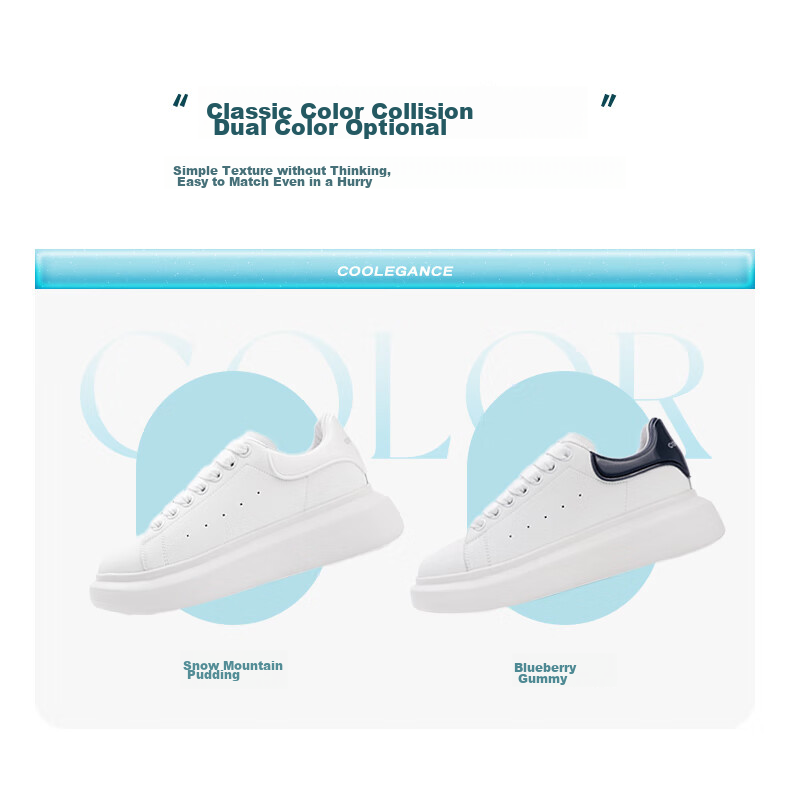 Belle Thick-Soled Cloud White Sneakers, Spring And Summer Women's Casual Shoes, Color-Block Skateboard Shoes Z2U1DCM5, Black Tail Wing - Classic Style, Size 37 6