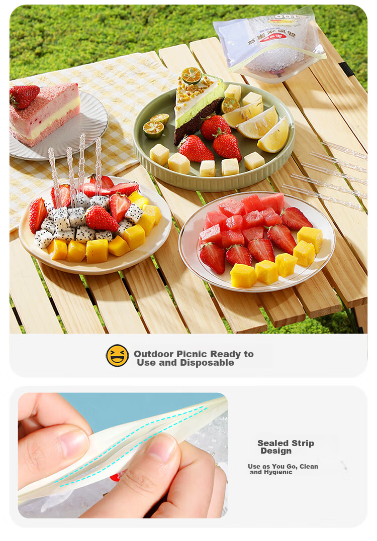 MARYYA Fruit Forks, 200 Pieces, Disposable Food Grade Dessert Forks for Children's Cake And Snacks 9