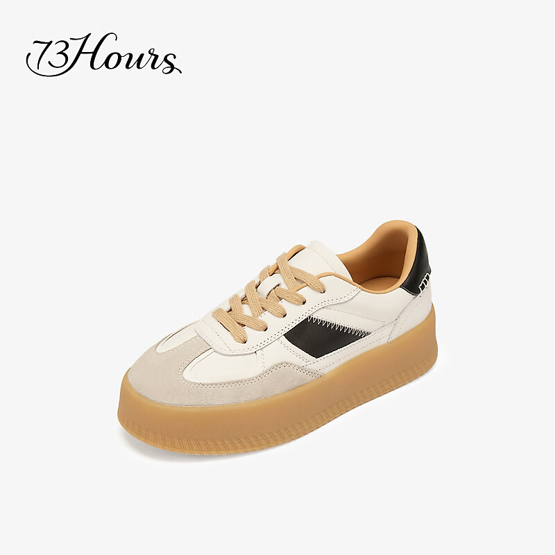 73Hours Celebrity-Inspired Women's Shoes, New Casual Style for Travel, Color-Block Platform Round-Toe Dexun Shoes, Fashionable