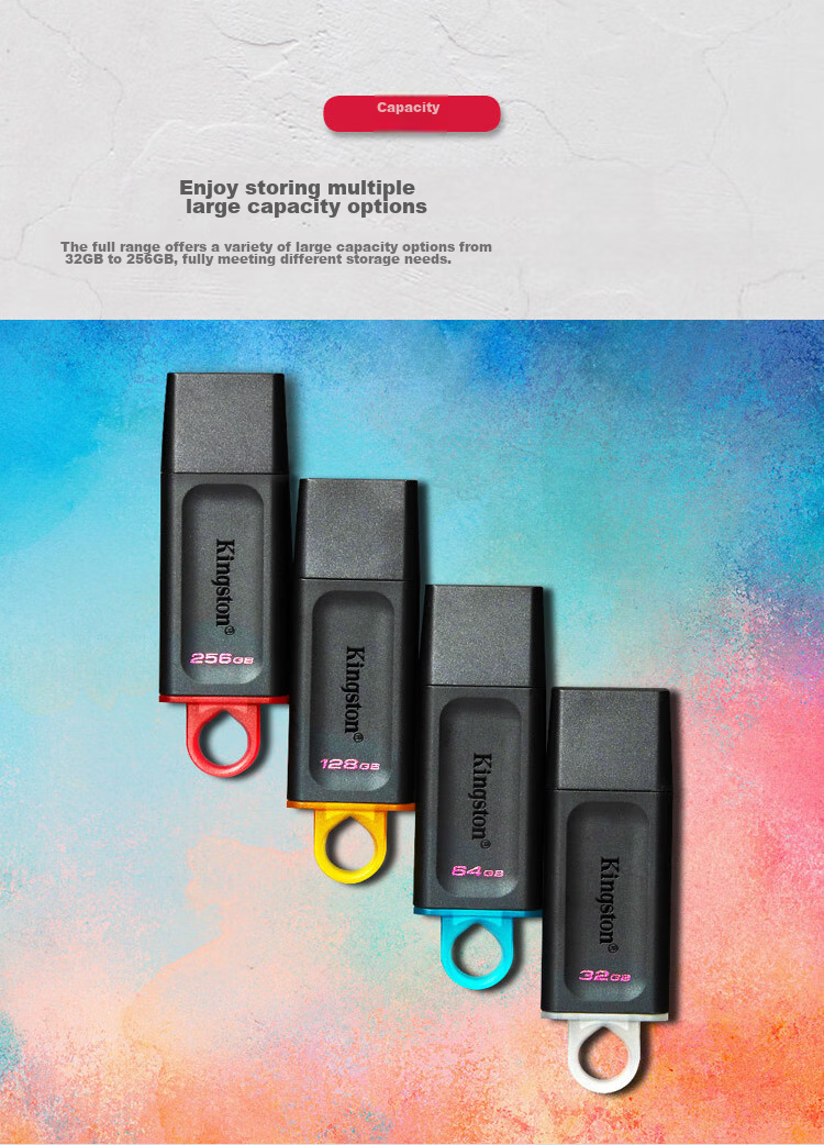 Kingston 256GB USB3.2 Gen 1 Flash Drive DTX High-Capacity USB Drive Stylish Design Lightweight Portable for Study, Office Work, Bidding, Computer And Car Use 6