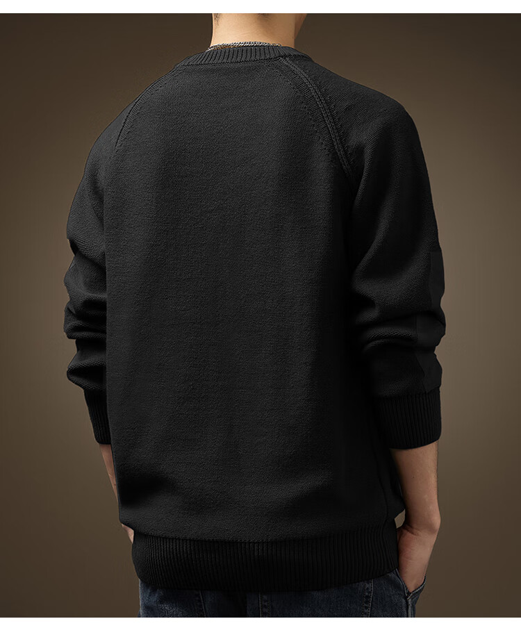 JEEP Men's Winter Sweater Loose Fit Crew Neck Premium Knitwear Inner Layer Men's Clothing Luxury Gold XL 4