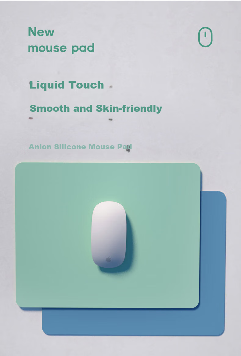Youlianxing Negative Ion Eco-Friendly Silicone Mouse Pad, Competitive Gaming Office Computer Desk Writing Pad, Soft Odorless Small Liquid Waterproof Pad, Light Beige 300*250mm 1