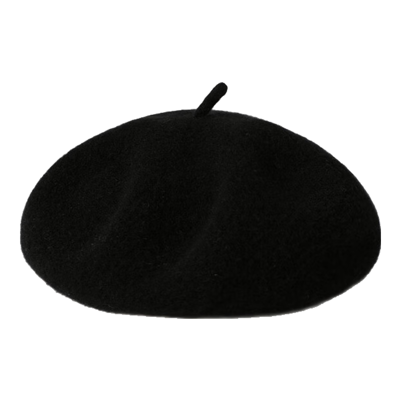 JIUMU Pure Wool Beret, Autumn And Winter Warm Woolen Painter Hat, Japanese-Style British Retro Classic Versatile Hat for Wome
