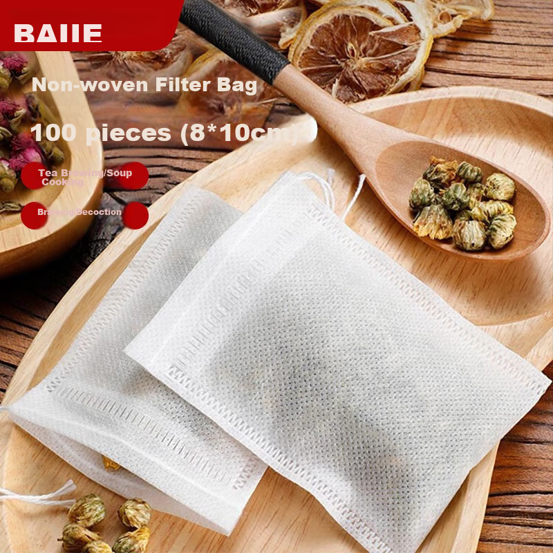 BJ Tea Bag, Herbal Medicine Infusion Gauze Bag, Non-Woven Fabric Herbal Medicine Dispensing Filter Bag, Marinade Seasoning Packet, Filtering Decoction Bag