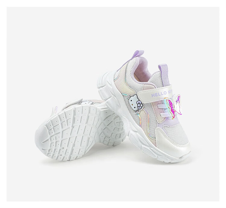 HELLOKITTY Girls' Sneakers, Children's Soft-Soled Lightweight Casual Shoes, Versatile Running Shoes for Girls, 6801 Pink, Size 24 9