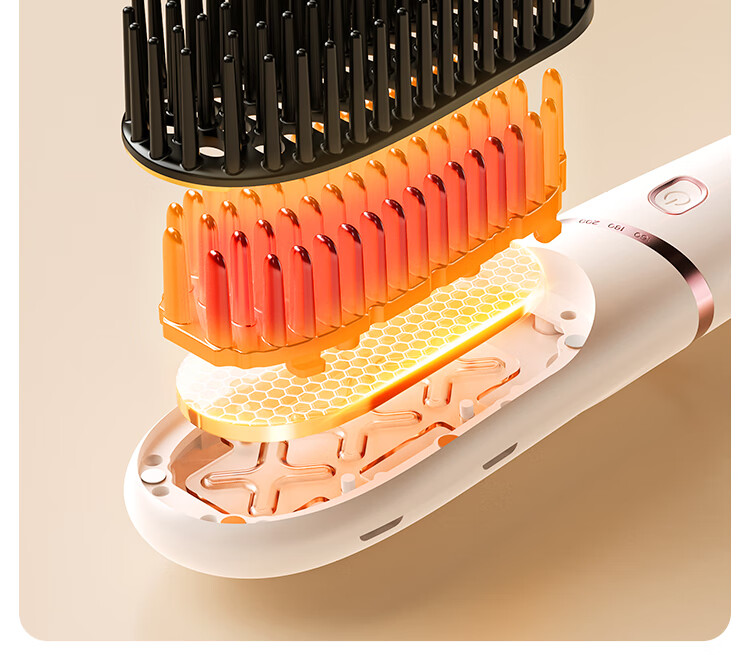 TSUYAGLA Detachable Straight Hair Brush with Negative Ion Styling, 4 Rows of Dense Teeth, 6 Billion Plasma Quick Styling, Hair-Friendly, Anti-Frizz, Birthday Gift for Girlfriend, T607 White 15