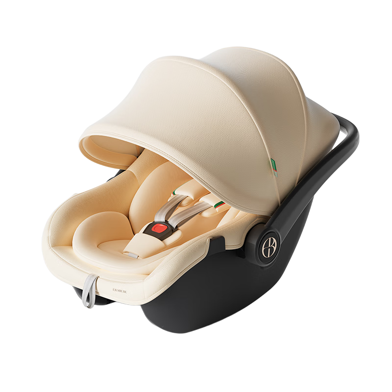 Ekobebe Newborn Infant Carrycot Child Safety Car Seat Baby Portable Car Use Cheese Brown [New National Standard]