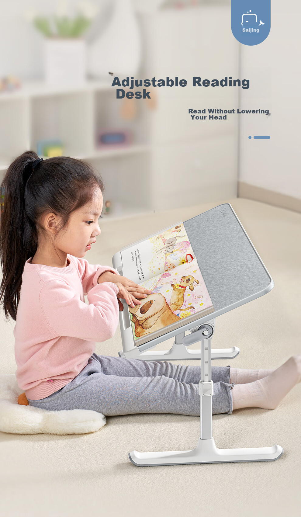 Saijing Small K7 Bed Desk, Study Table, Picture Book Stand, Reading Rack, Foldable Learning Table, Portable Writing Desk 1