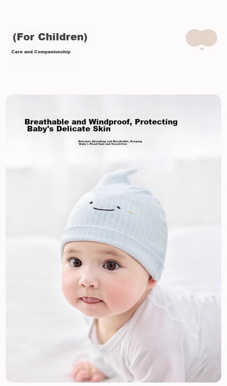 Niduoxiong Baby Hat, Newborn Fontanelle Cap, Summer Mesh Breathable Infant Hat, Newborn Cap, Newborn Baby Hat 6