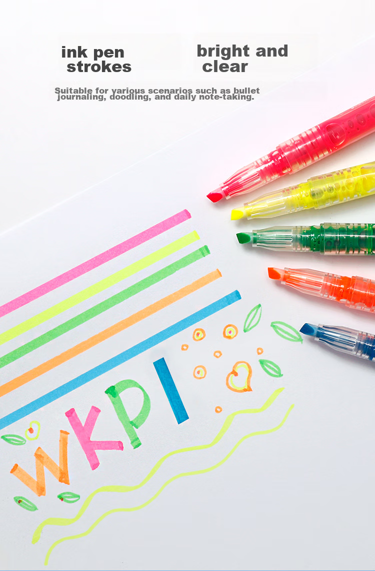 ZEBRA Transparent Core Direct Liquid Highlighter, SPARKY Series Single Color Line Marker, Colored Journal Pen, Student Highlighting Pen, WKP1 Orange 2