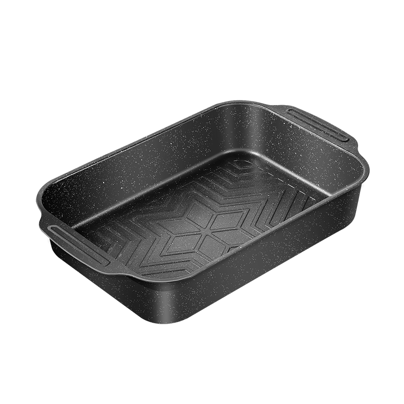 BJ Carbon Steel Grilled Fish Pan, Square Tray, Rectangular Grilled Fish Special Plate, Pot for Induction Cooker And Gas Stove, Non-Stick Grilling Pan for Home Use, 45cm