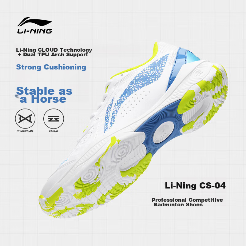 Li-Ning Badminton Shoes for Men And Women, Professional Sports Footwear, Non-Slip, Shock-Absorbing, Breathable, Comfortable, Quick Start, Size 38