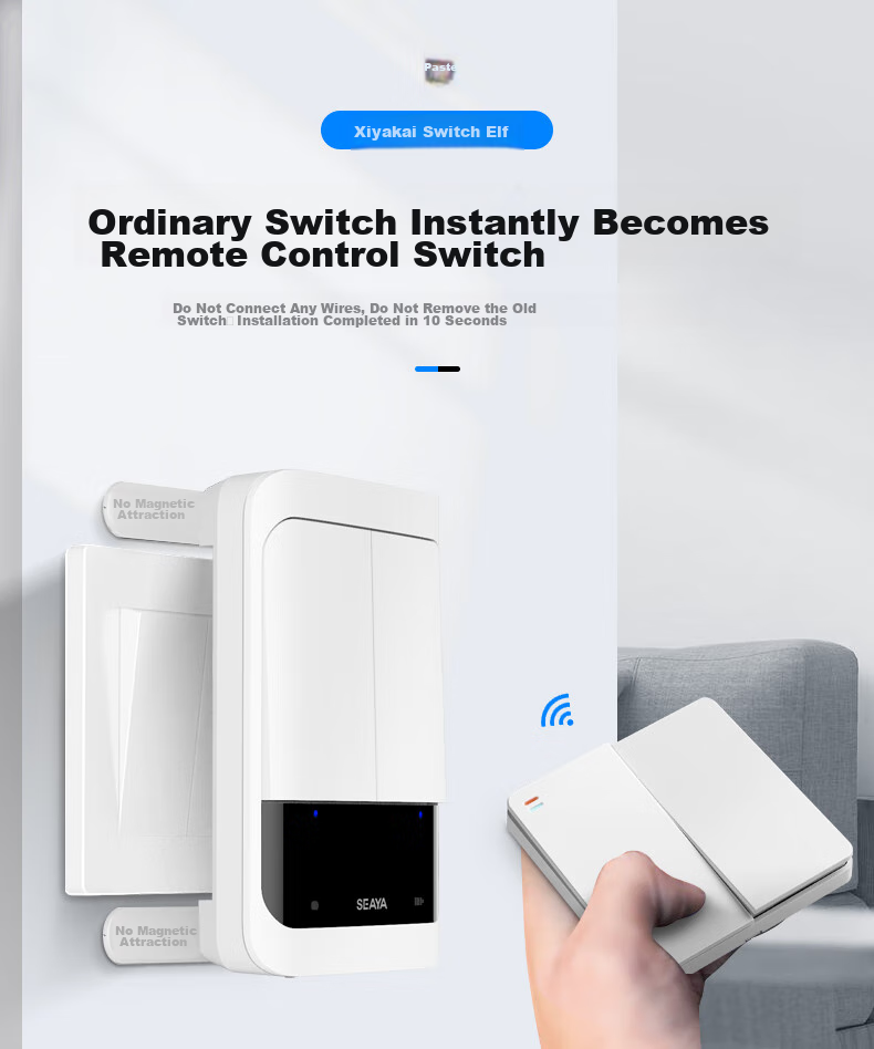 Xiya XYKGJL Smart Switch, Wireless Remote Control for Home Use, No Wiring Required, Remote Control Light Switch Device 1