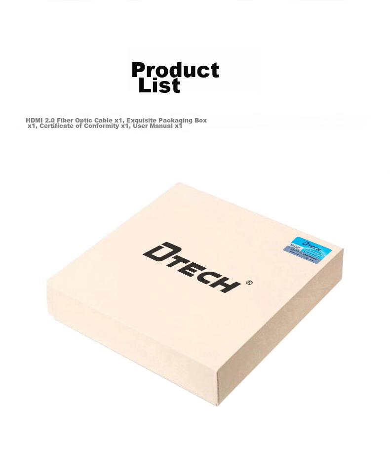 DTECH Fiber Optic HDMI Cable Version 2.0, 4K60Hz, for Engineering And Renovation, Connecting Computer Set-Top Box to TV, Monitor, Projector, Home Use, 3D High-Definition Cable, 10 Meters, DT-HF2010 18