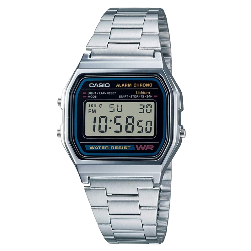 CASIO Men's Watch, Small Gold Watch, Small Square Couple Sports Student Electronic Watch for Men And Women, Gift A158WA-1D