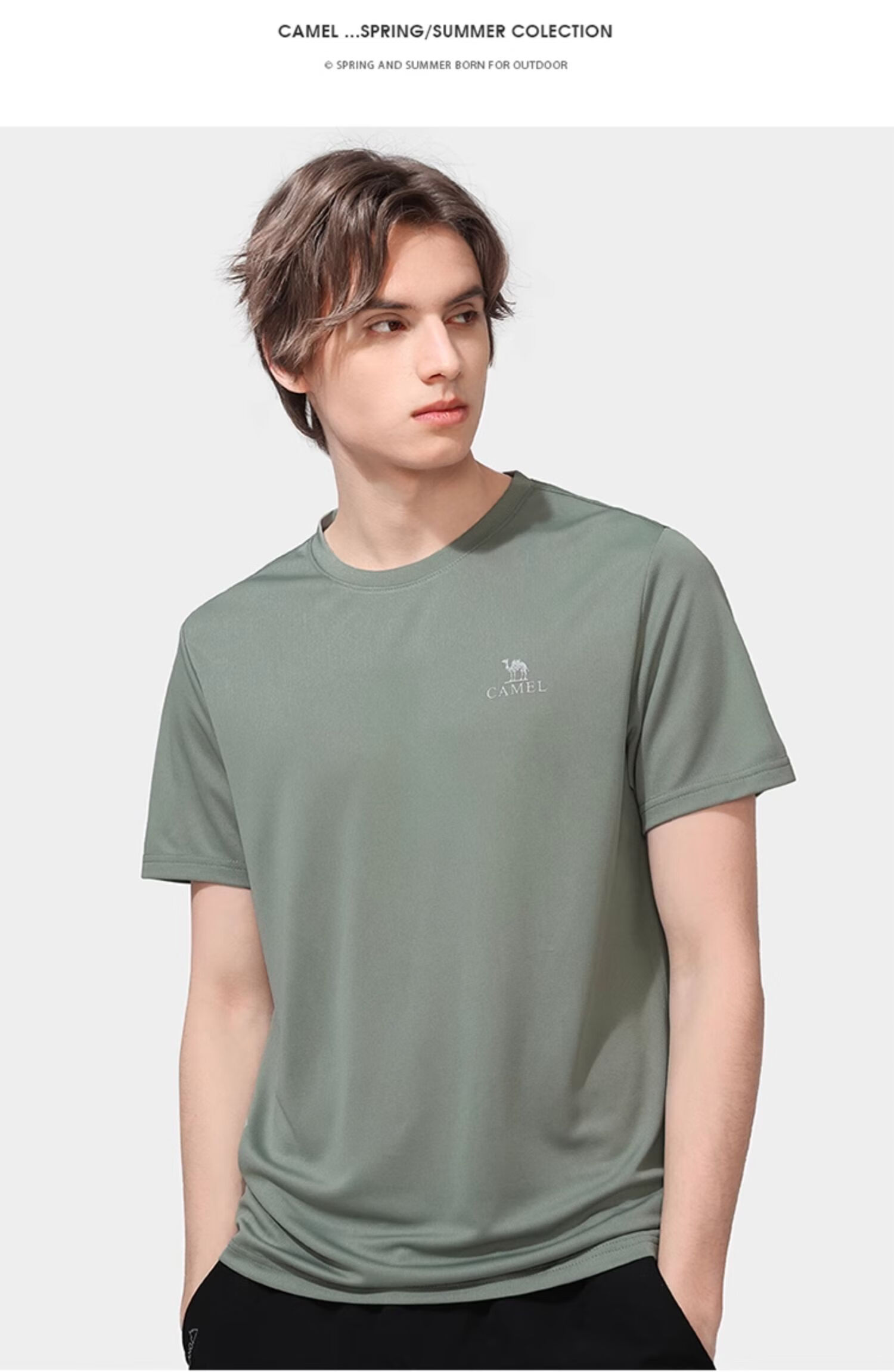 CAMEL Outdoor Quick-Dry T-Shirt, Spring And Summer Honeycomb Mesh Breathable Top, Couple's Sports Round Neck Short Sleeve A14BZ00079 13