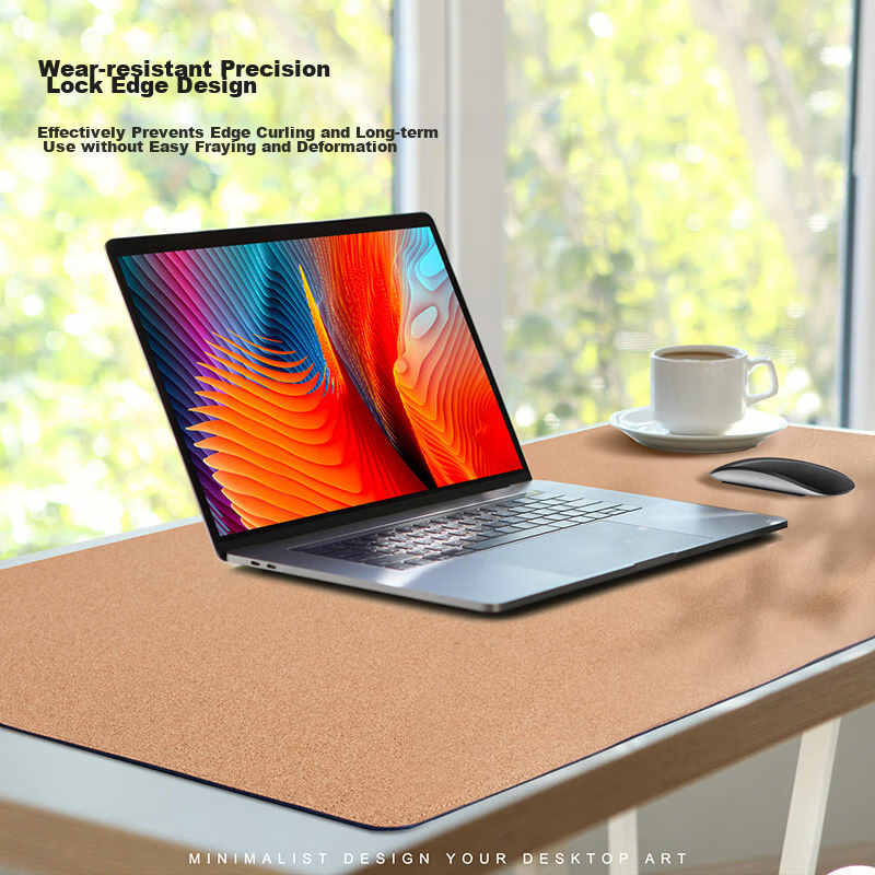 EXCO 1.2-Meter Cork Waterproof Leather Mouse Pad, Extra Large Computer Desk Mat, Leather Table Cover, Oversized Gaming Keyboard Pad, Charm Blue 9779 9