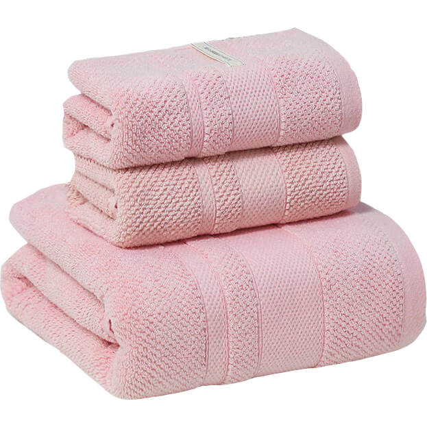 Grace Rudolph Antibacterial Towel Bath Towel, Pure Cotton, Adult Soft Absorbent Thickened All-Cotton, for Men And Women, Home Use Three-Piece Set, Pink