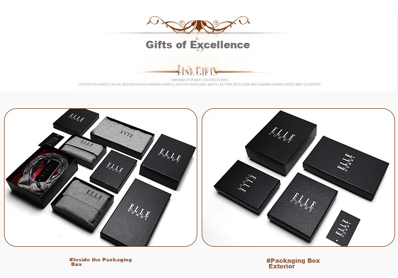ELLE HOMME Luxury Men's Long Wallet, Fashionable Top-Grain Leather Billfold, Multi-Card Slots 8712, Birthday Gift for Me 4