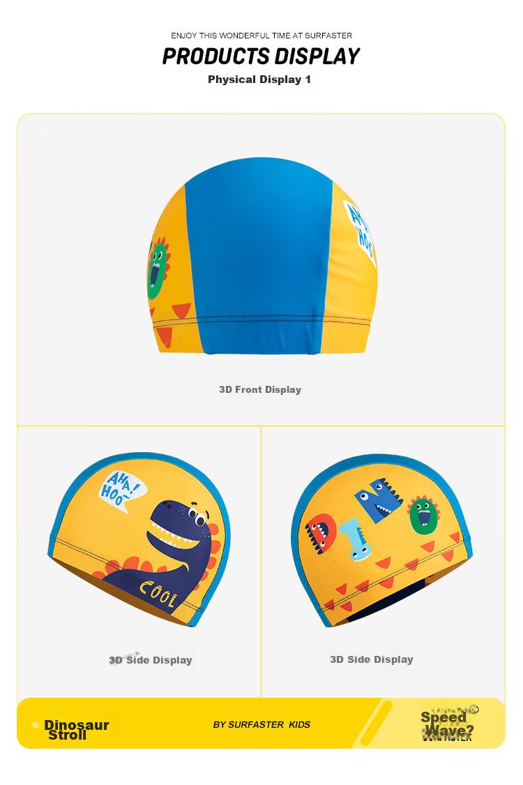 Sulang UPF50+ Sunscreen | 20% Spandex High Elastic Long Sleeve Shorts Boys Children's Swimsuit Dinosaur Walk 110 23