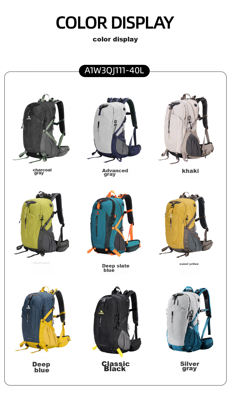 CAMEL Mountain Climbing Backpack, Outdoor Professional Backpack, Sports Backpack for Men And Women, Large Capacity, Lightweight Hiking Bag, Silver Gray 13