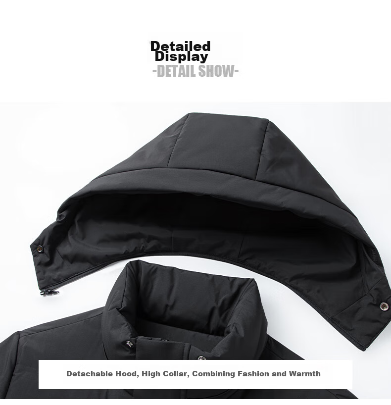 YAYA Men's down Jacket, Short Style with Detachable Hood, Thick Warm Coat for Young And Middle-Aged, Winter Business Casual Outerwear Y05 13