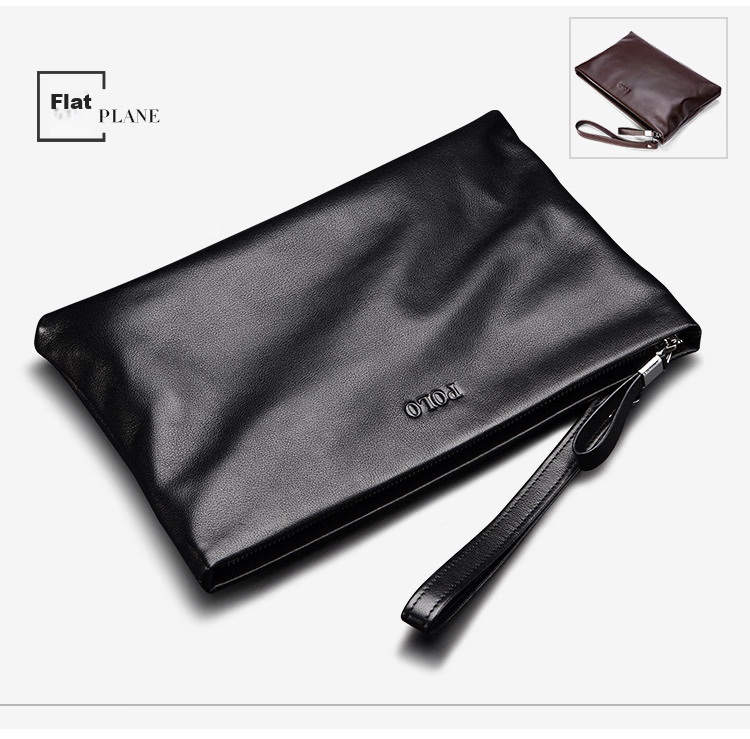 POLO Men's Handbag, Top-Grain Leather Clutch, Wallet, Cash Envelope Bag, Coin Purse, Birthday Gift for Boyfriend 11