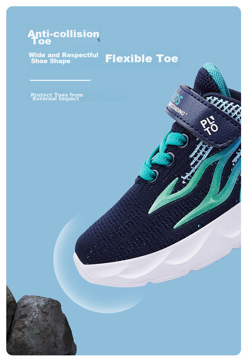 HOBIBEAR Children's Shoes, Spring And Autumn Kids' Sneakers, Boys' Shoes for Older Children, Breathable Boys' Sports Shoes GS7553, Dark Blue, Size 29 7