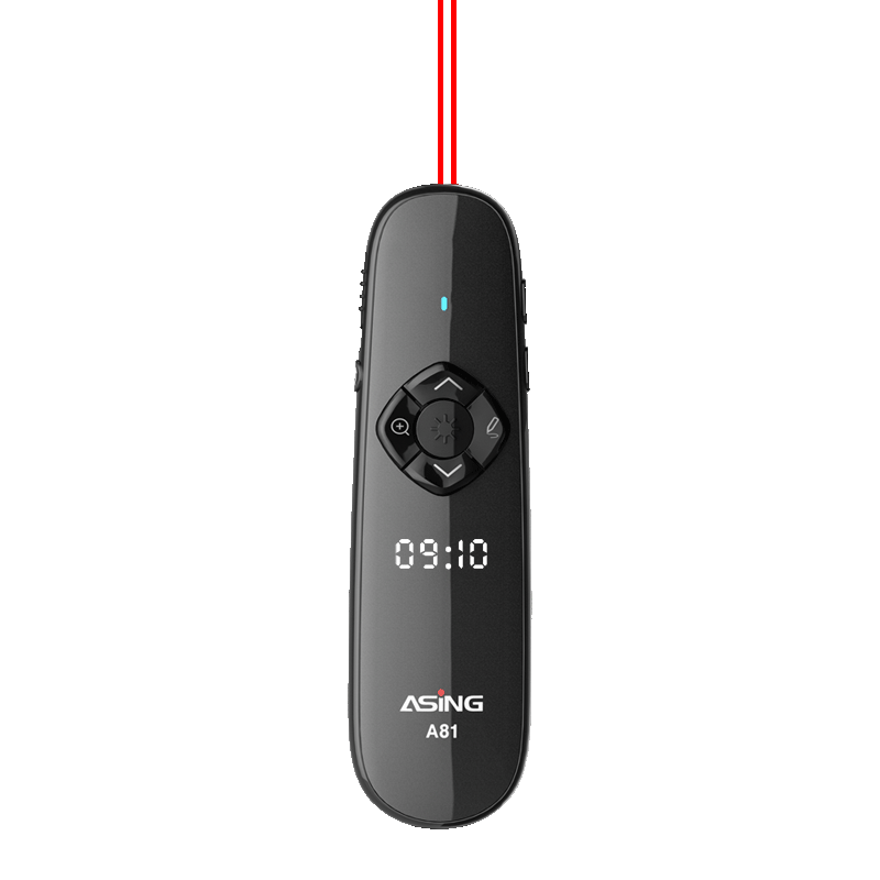 ASiNG A81 Dual Laser Pointer, PPT Page-Turning Pen, Teacher's LED LCD All-In Machine, Presentation Pointer with Timer Reminder, Mouse-Like Focus Magnification, Volume Adjustment, 32GB Red Light