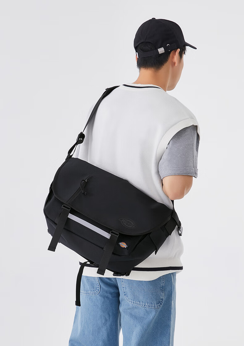 Dickies Shoulder Bag for Men, Large Capacity Crossbody Bag with Multiple Compartments, Waist And Chest Pack for Men And Women Students, Lightweight Cycling Travel Canvas Bag DK 8