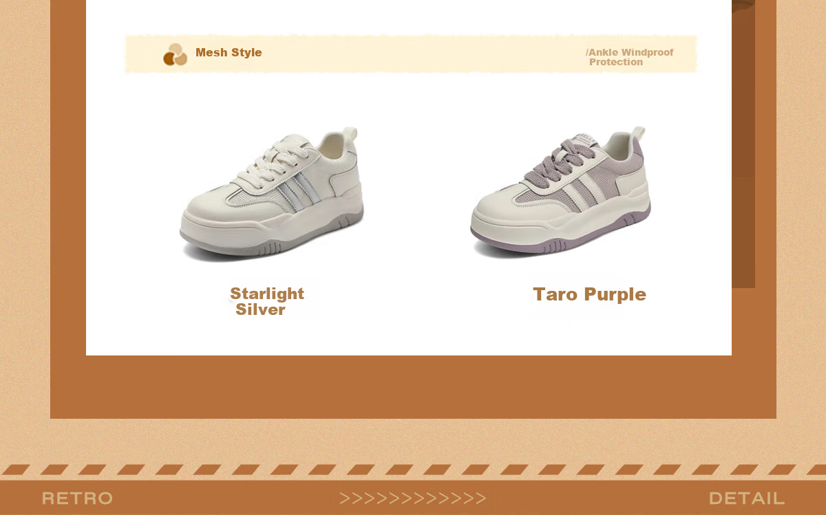 Belle Thick-Soled Platform White Sneakers for Women, Lightweight Summer Sports Casual Skateboard Shoes B1831BM4, Cocoa Brown, Size 38 6