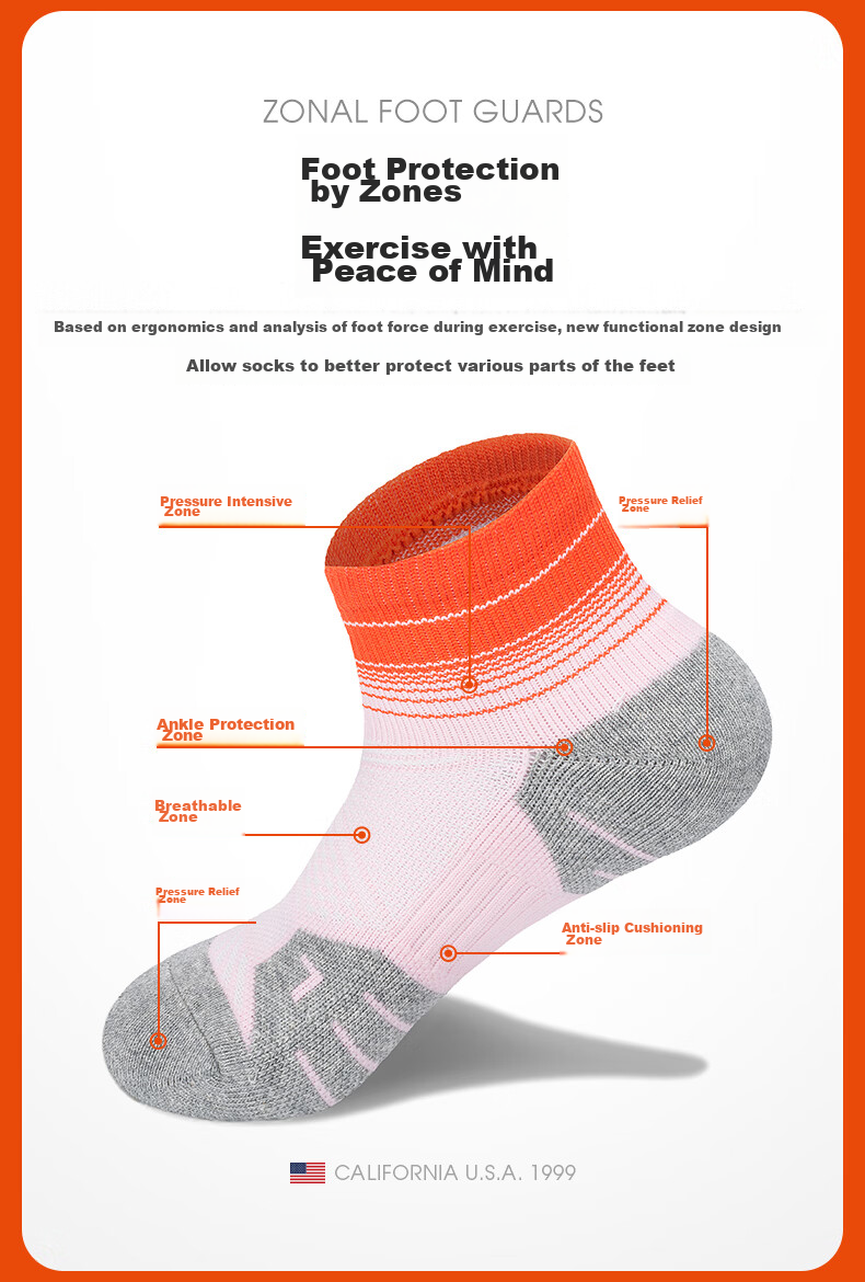 TFO Competition-Grade Outdoor Socks, Comfortable Breathable Mid-Calf Hiking Socks for Sports And Trekking, 2202402 Women's Light Pink 4