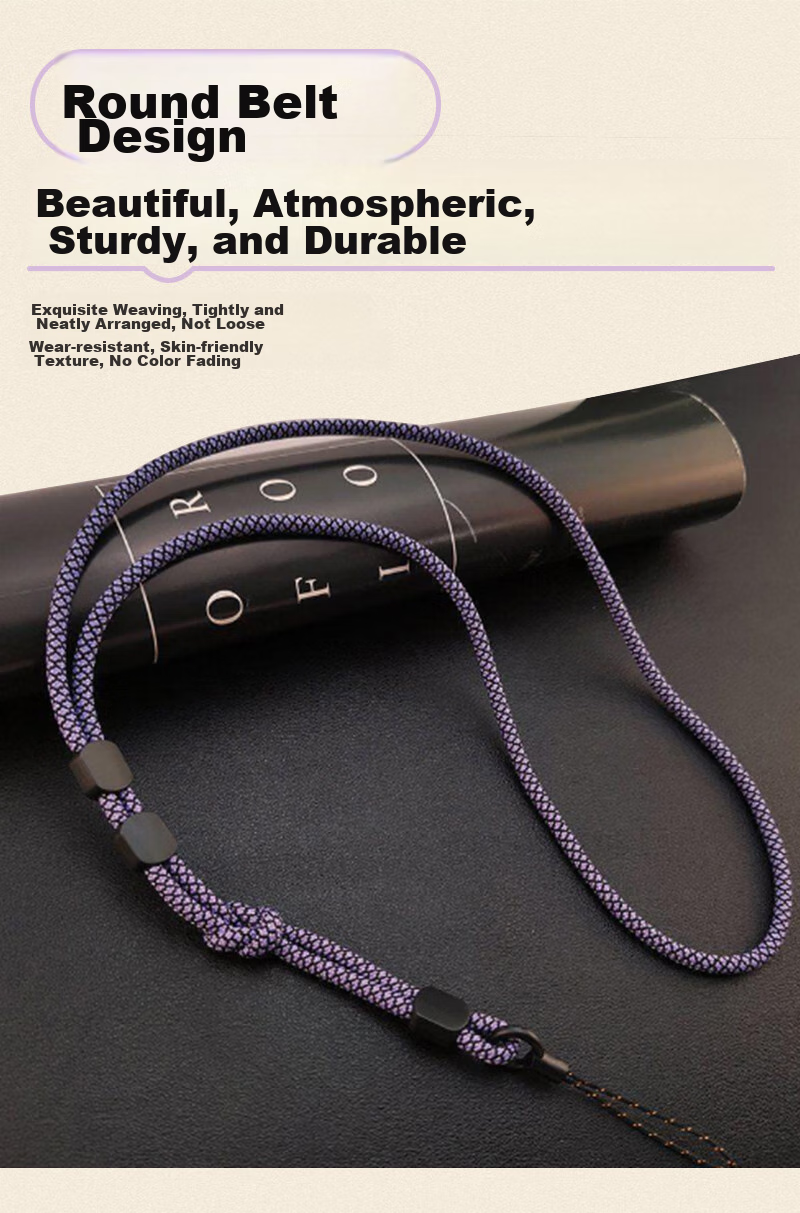 Shihan Phone Accessories, Phone Case Lanyard, Long Neck Strap, Crossbody Bag, Simple And Sturdy Phone Chain, for Men And Women, Dual-Use Adjustable, Retractable Thickened Cord with Ring Clasp, Anti-Loss And Anti-Drop 2