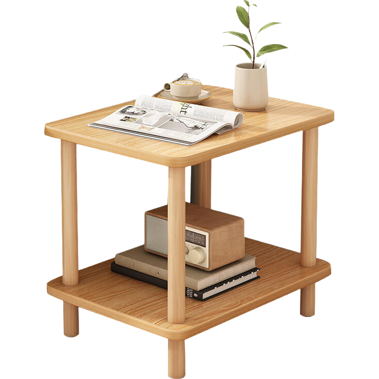 FENJIEXIAN Side Table, Bedside Cabinet, Small End Table, Storage Rack, Sofa Side Table, Small Desk, Double-Layer Storage, Simple Tea Table, Tea Serving Table