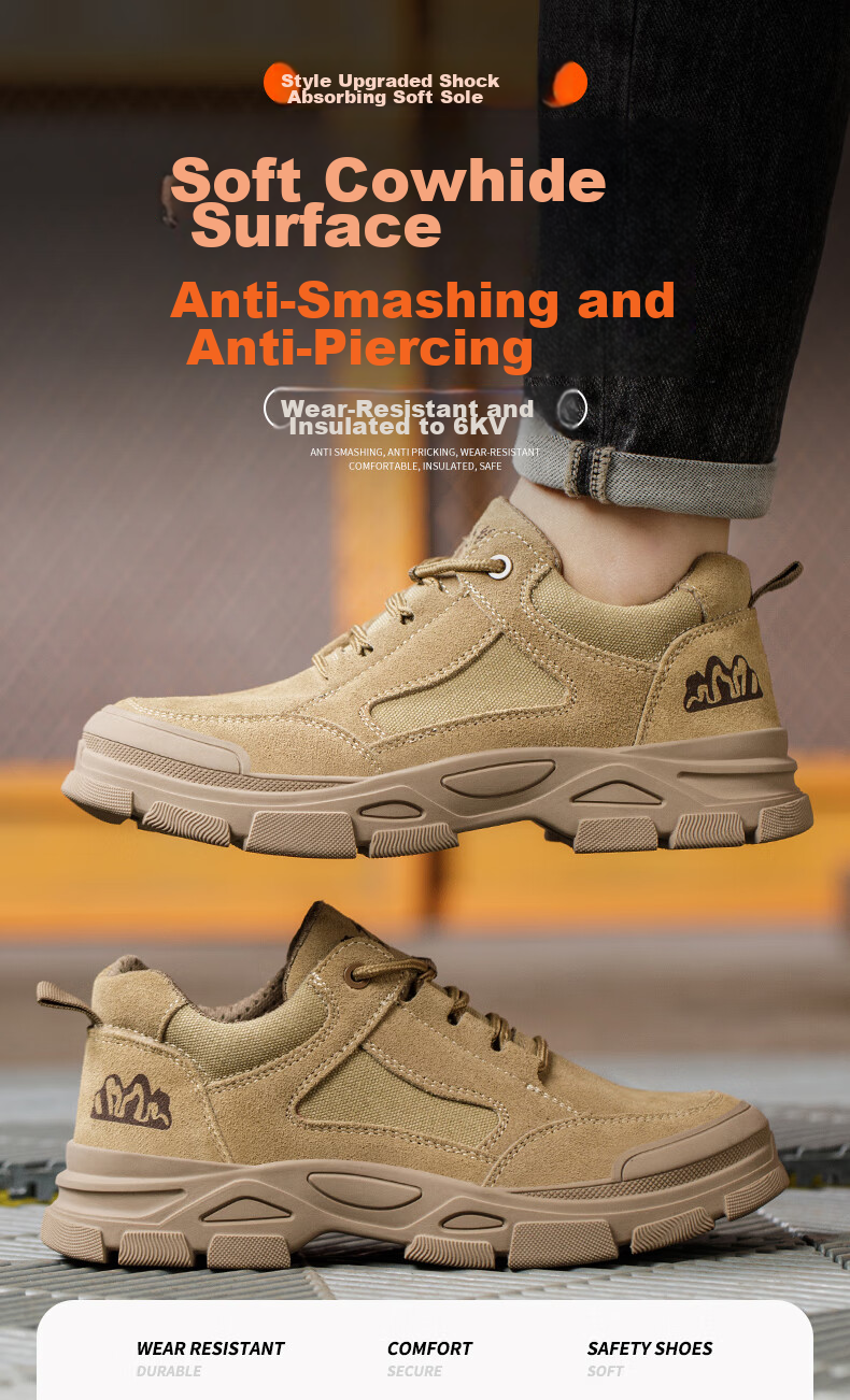 LAOGUANJIA Men's Safety Shoes, Summer Breathable Comfortable Wear-Resistant, Electrical Insulation Non-Slip Work Functional Shoes 390 Size 45 1