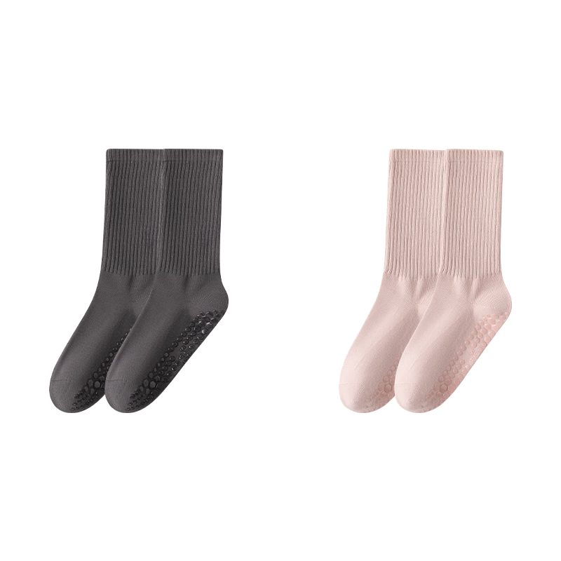 Ziyouxi Yoga Socks for Women, Non-Slip Shock-Absorbing Mid-Calf Sports Socks, Professional Fitness Pilates Dance Seamless Anti-Pilling Long Socks