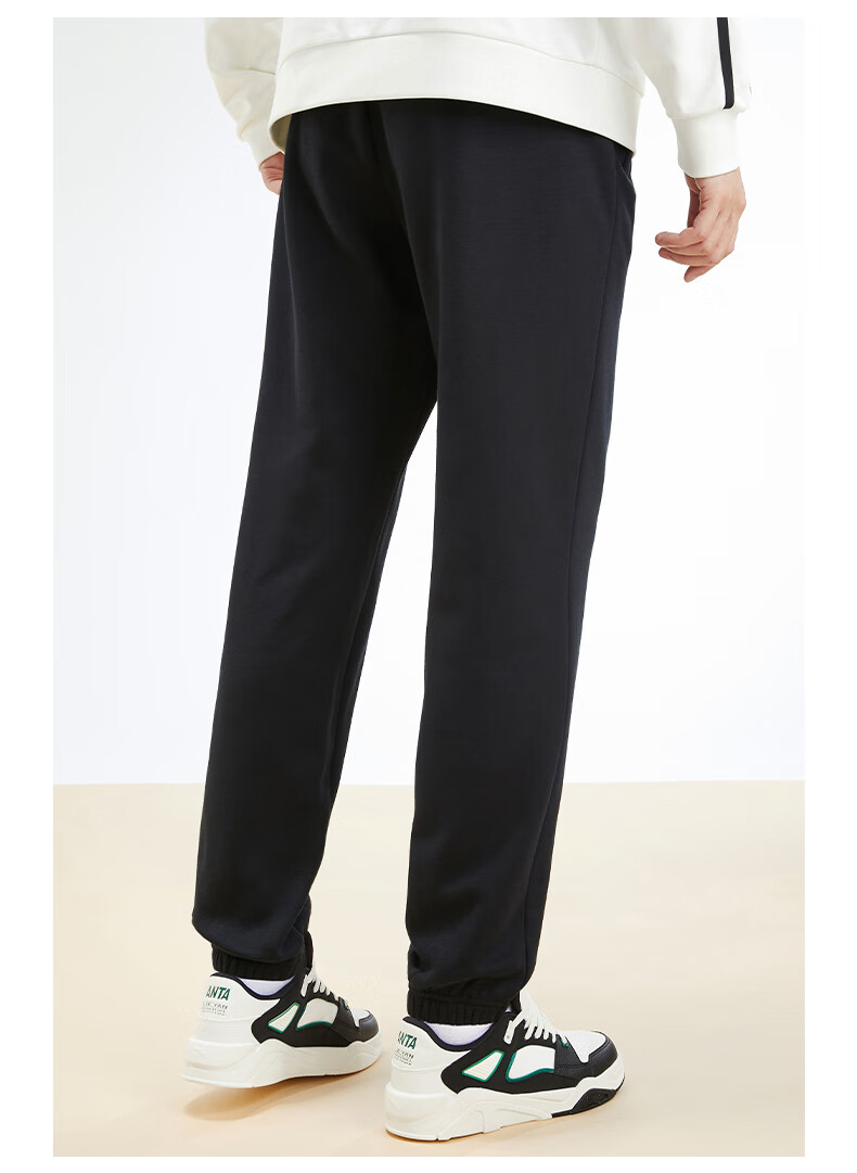 Anta Fleece-Lined Men's Straight-Leg Sweatpants Knitted Outdoor Running Warm Casual Pants for Men 61