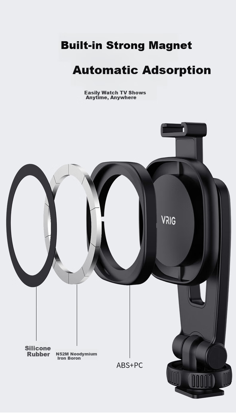 VRIGweilege MG-03 Magnetic Hot Shoe Phone Clamp, Camera External Display Stand, IPhone 17 Phone Holder, Screen Mirroring Bracket, Cold Shoe, Multifunctional Horizontal And Vertical Shooting Monitor, Hot Shoe Live Streaming 6
