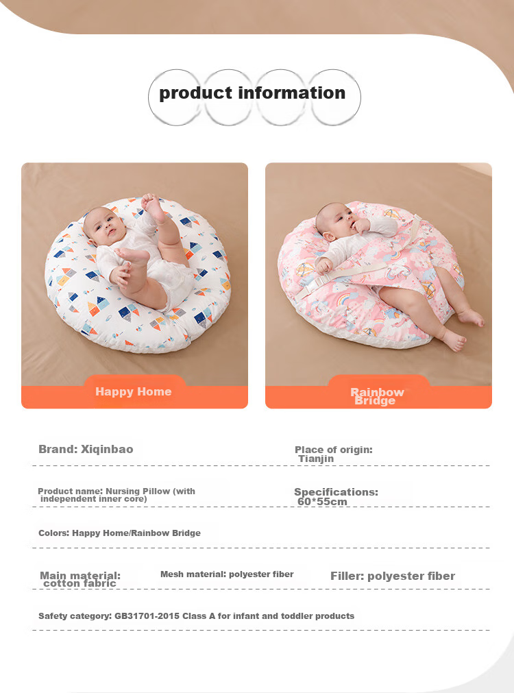 Xiqinbao Baby Anti-Reflux Inclined Pillow, Comforting Pillow, Newborn Nursing Pillow, 0-1 Year Old, Removable Inner Liner (Happy Home) 13